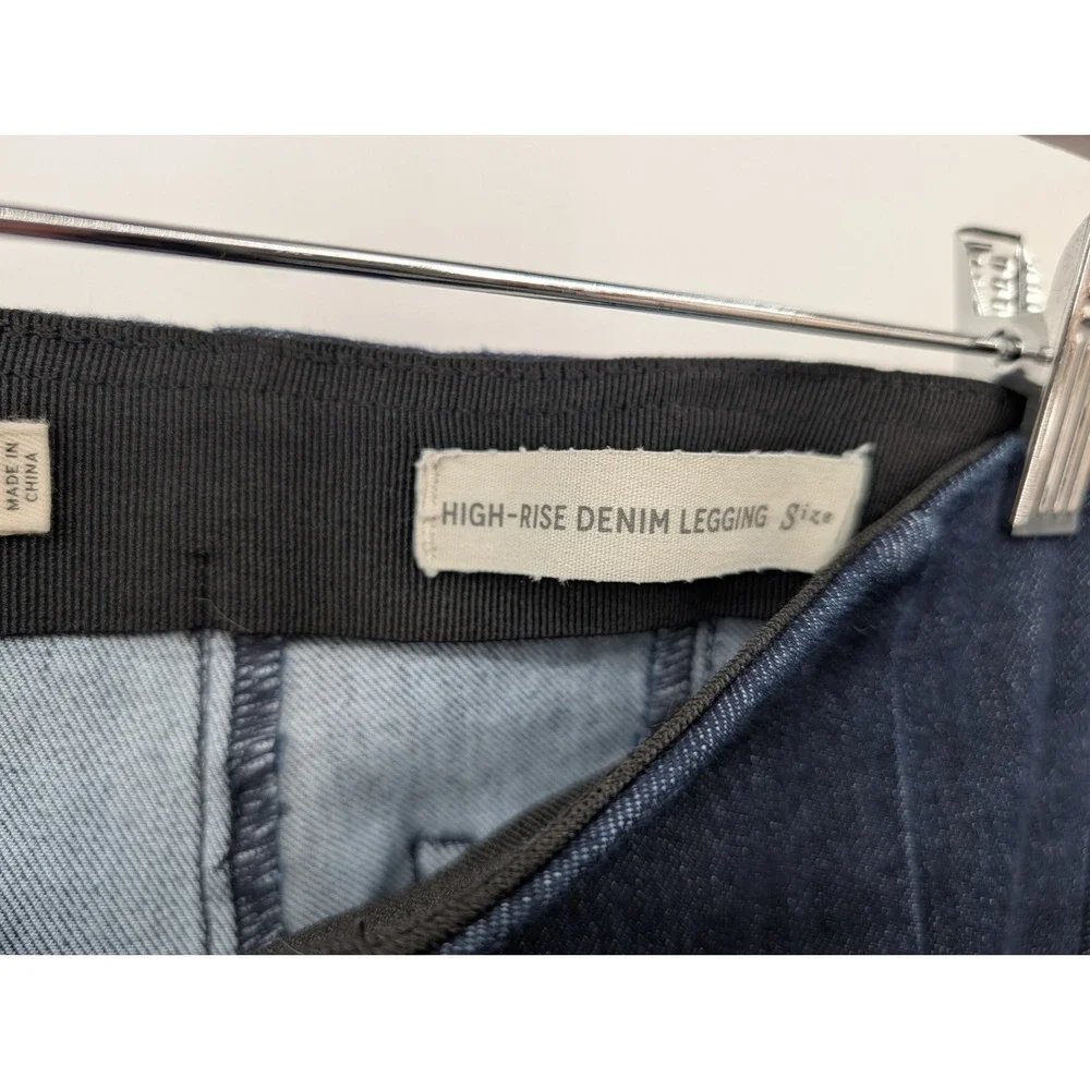 Anthro Pilcro & The Letterpress Womens High Rise Denim Leggings Sz 27 Dark Wash‎